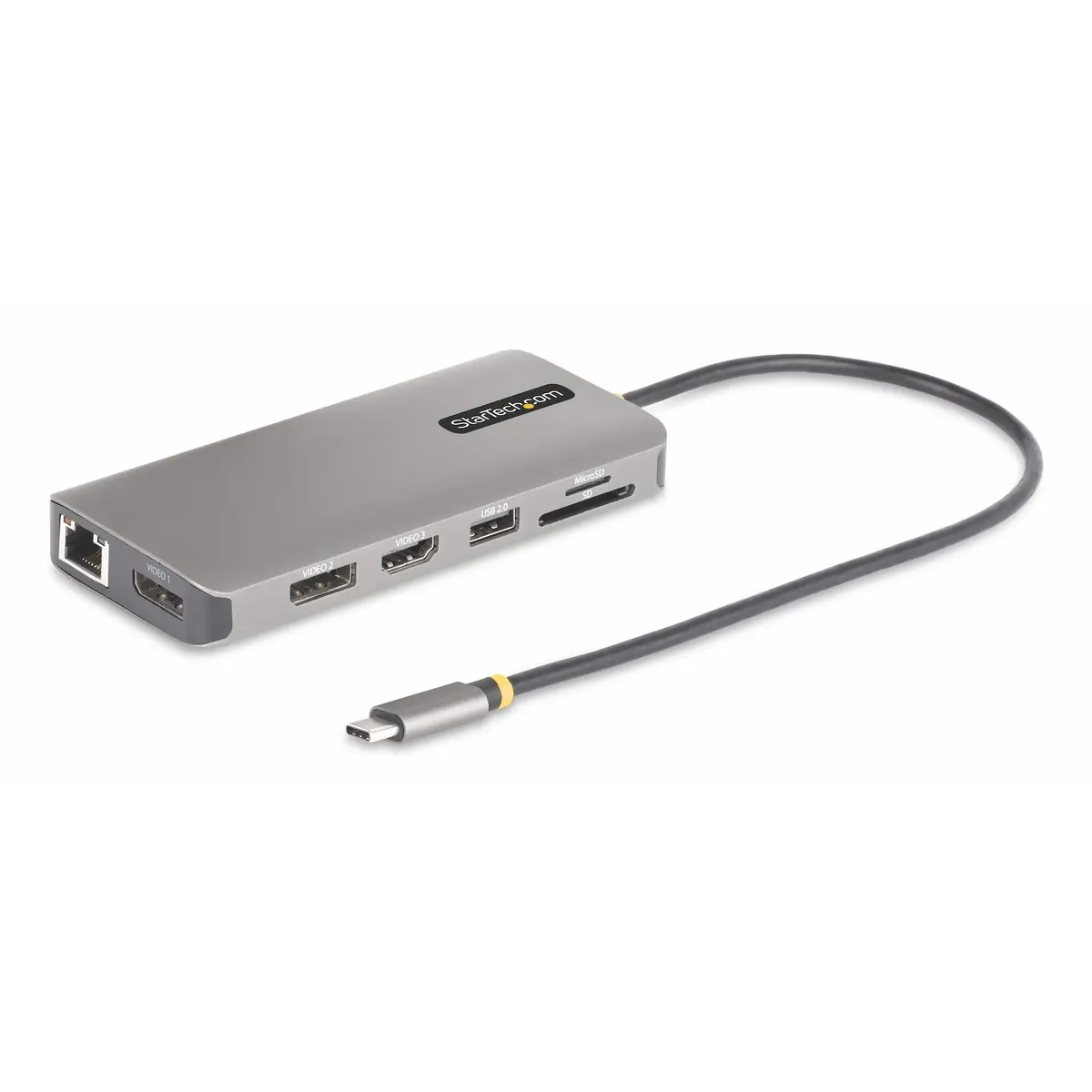 StarTech.com USB-C Triple-Monitor Multiport Adapter, Dual 4K 60Hz + 4K 30Hz HDMI & D – 154B-USBC-MULTIPORT