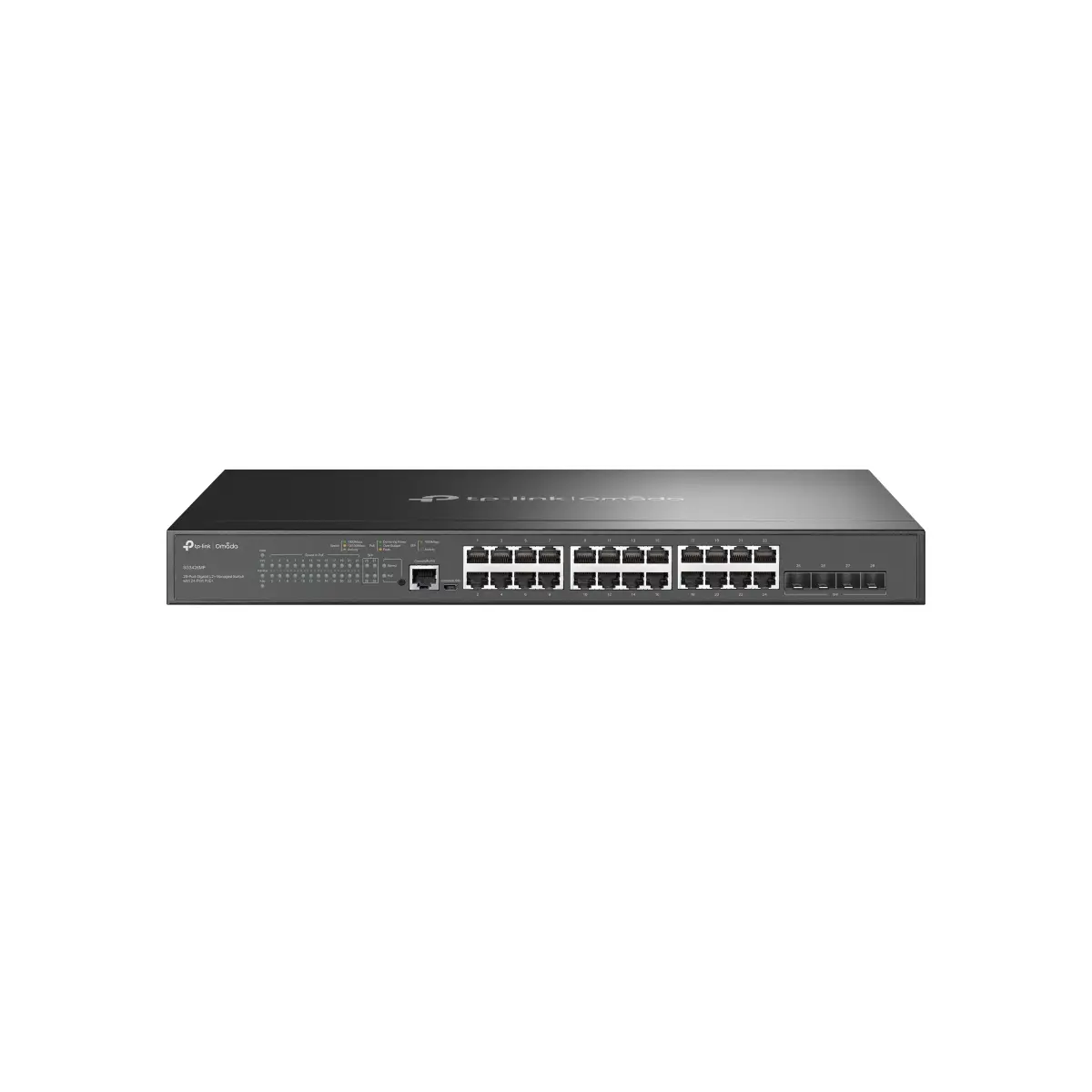 TP-Link JetStream 28-Port Gigabit L2 Managed Switch with 24-Port PoE+. 24 802.3at/af-com – SG3428MP